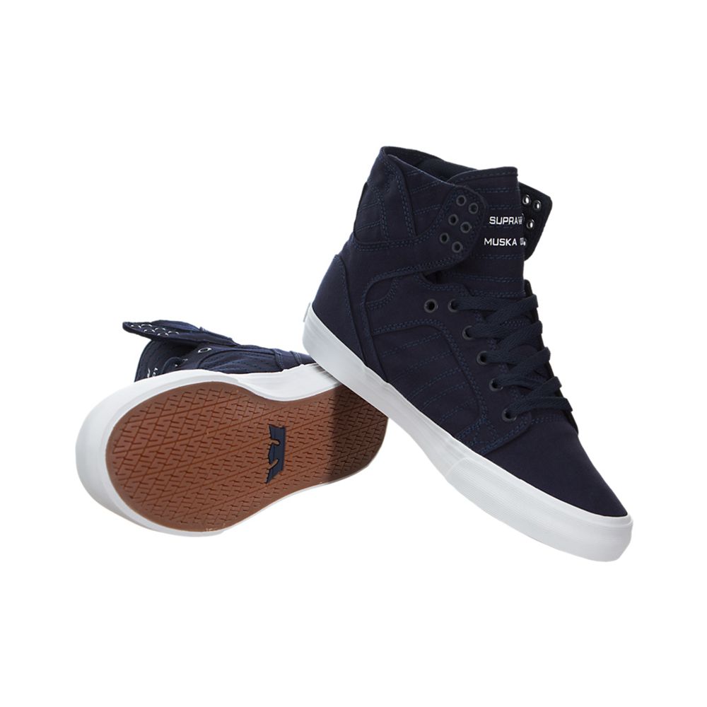 Baskets Montantes Supra SkyTop D Bleu Marine Navy/White Homme | VKI-25750738